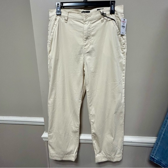 Supplies By Union Bay Cream Pants Sz 8 NWT Hi Rise Wide Leg Stretch - Picture 1 of 8